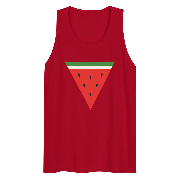 Men’s Premium Tank Top - Triangle Watermelon, Mens Premium Tank Top Red