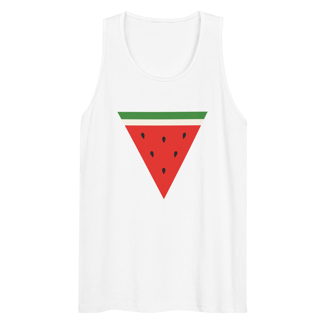 Men’s Premium Tank Top - Triangle Watermelon, Mens Premium Tank Top White