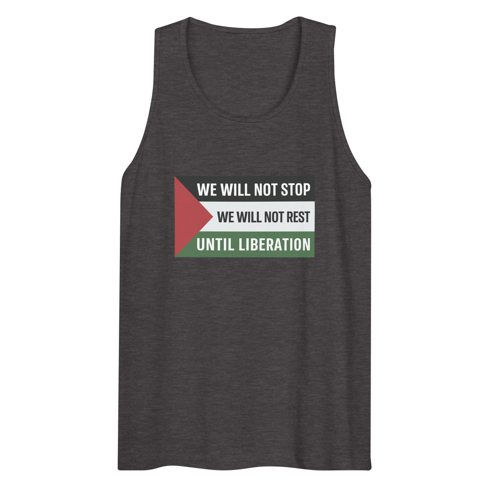 Men’s Premium Tank Top - We Will Not Stop, Mens Premium Tank Top Charcoal Heather