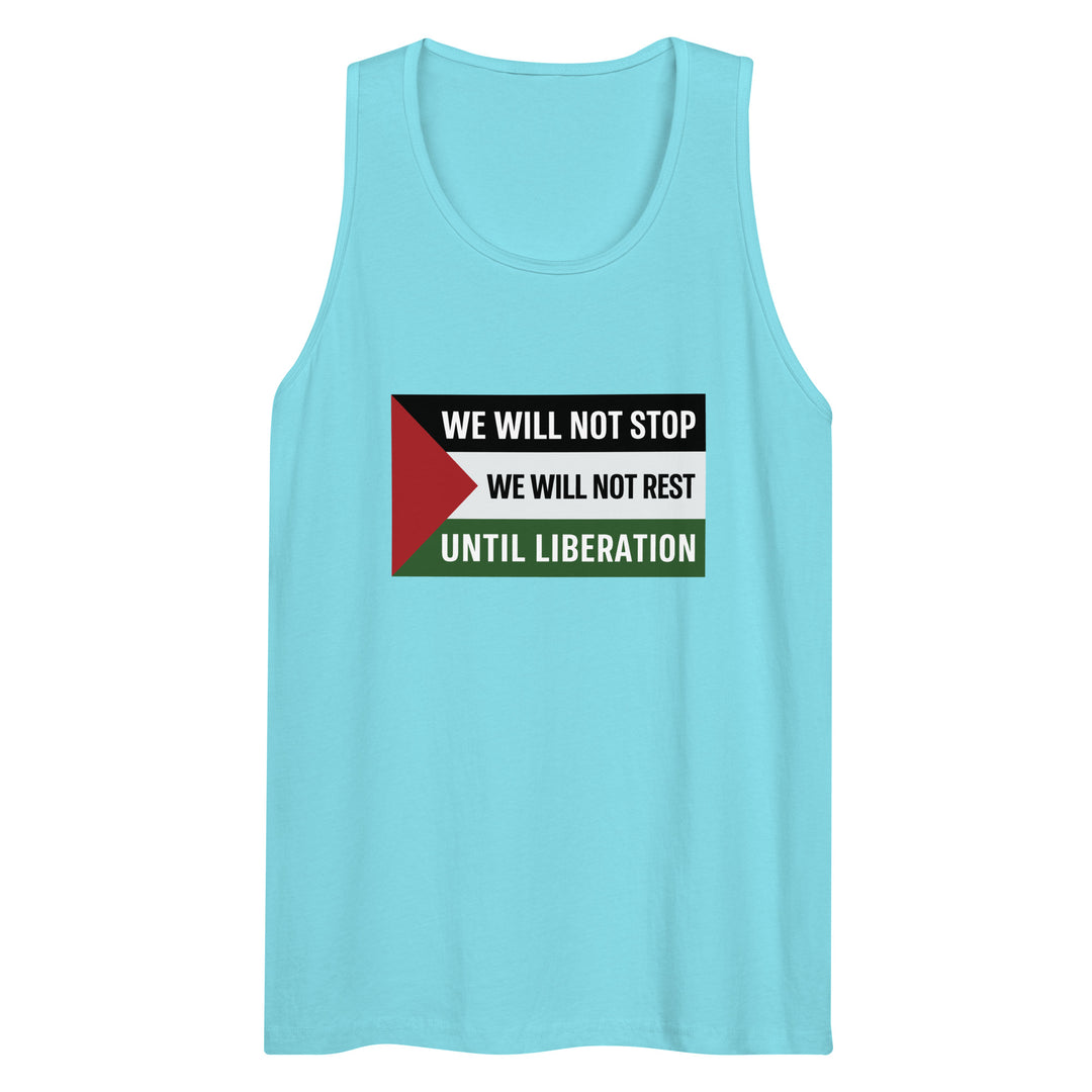 Men’s Premium Tank Top - We Will Not Stop, Mens Premium Tank Top Pacific Blue