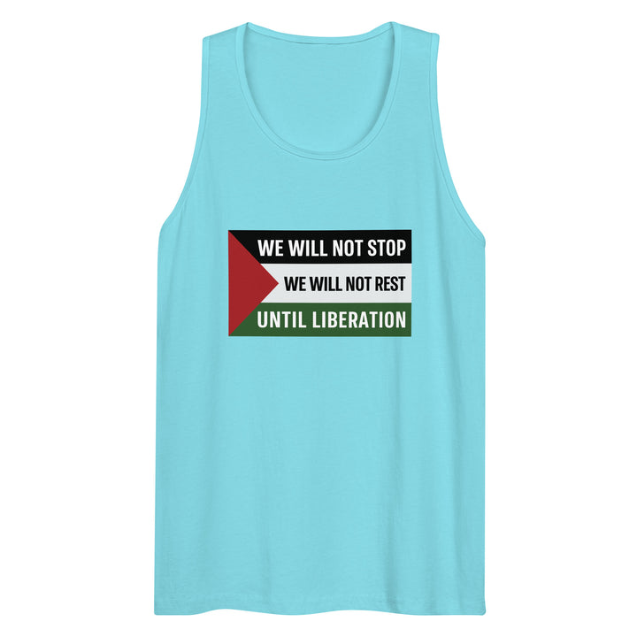 Men’s Premium Tank Top - We Will Not Stop, Mens Premium Tank Top Pacific Blue