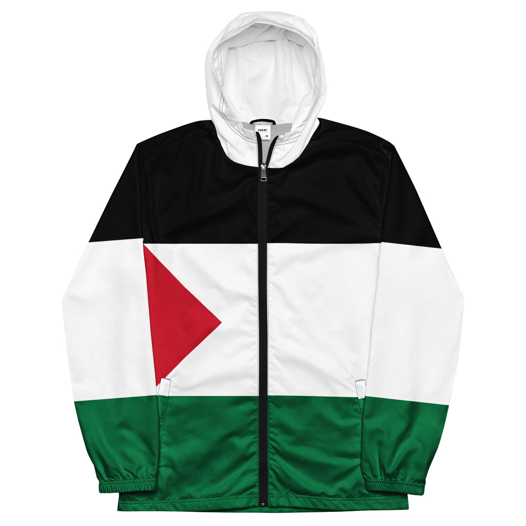 Men’s windbreaker - Palestine Flag, Mens Windbreaker Black