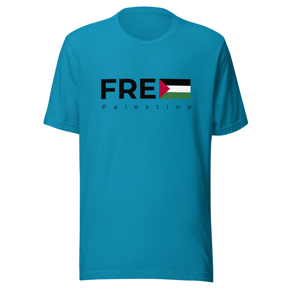 Men T-Shirt - Free Palestine, T Shirt Aqua