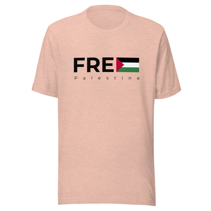 Men T-Shirt - Free Palestine, T Shirt Heather Prism Peach