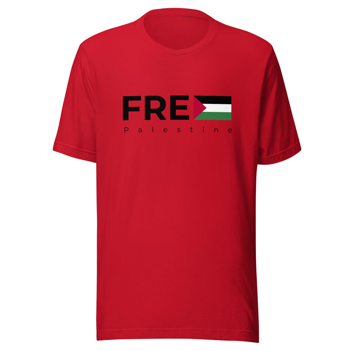 Men T-Shirt - Free Palestine, T Shirt Red