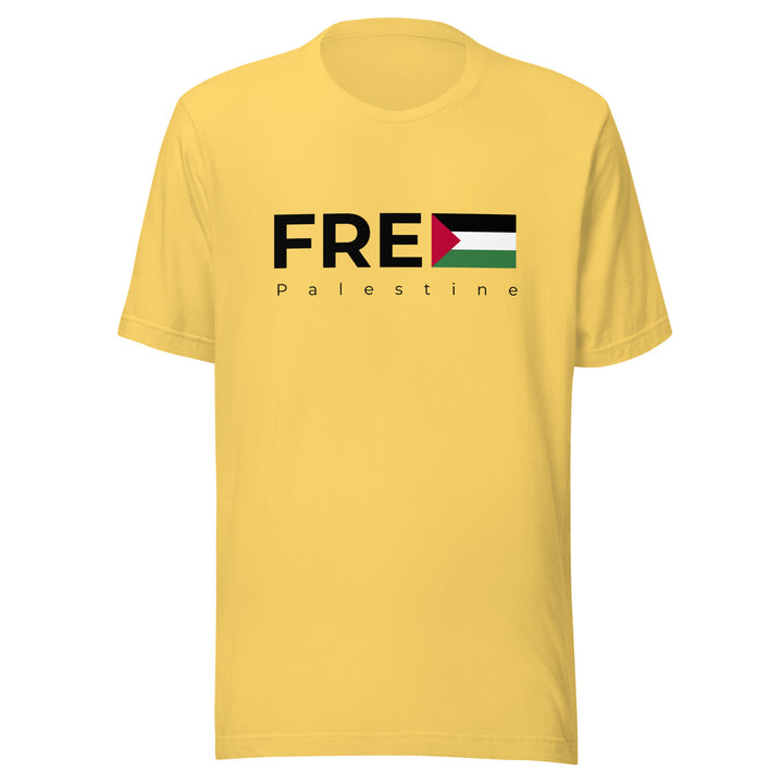 Men T-Shirt - Free Palestine, T Shirt Yellow