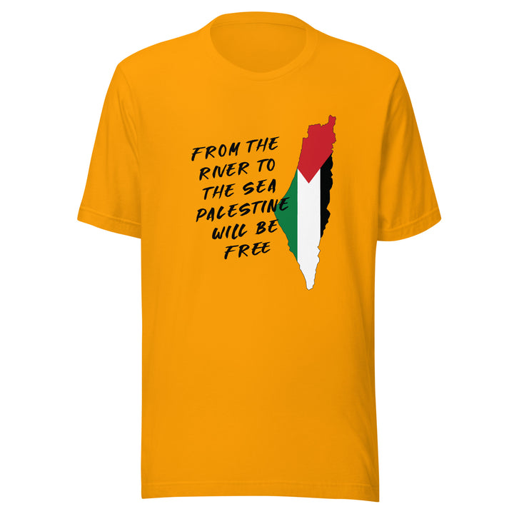 Men T-Shirt - From the River to the Sea, T Shirt Gold
