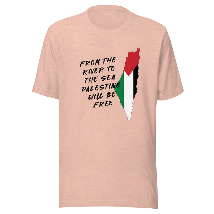 Men T-Shirt - From the River to the Sea, T Shirt Heather Prism Peach