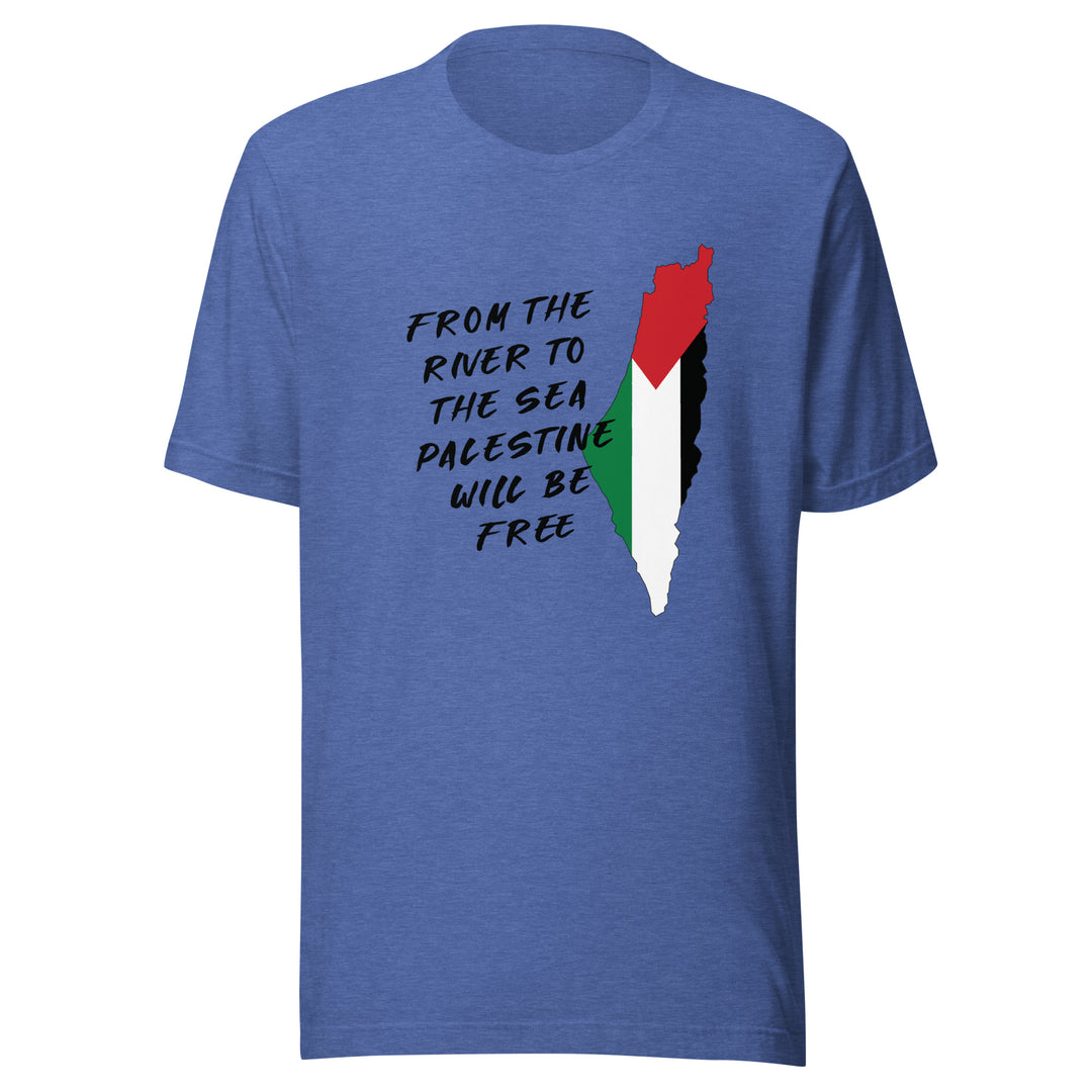 Men T-Shirt - From the River to the Sea, T Shirt Heather True Royal