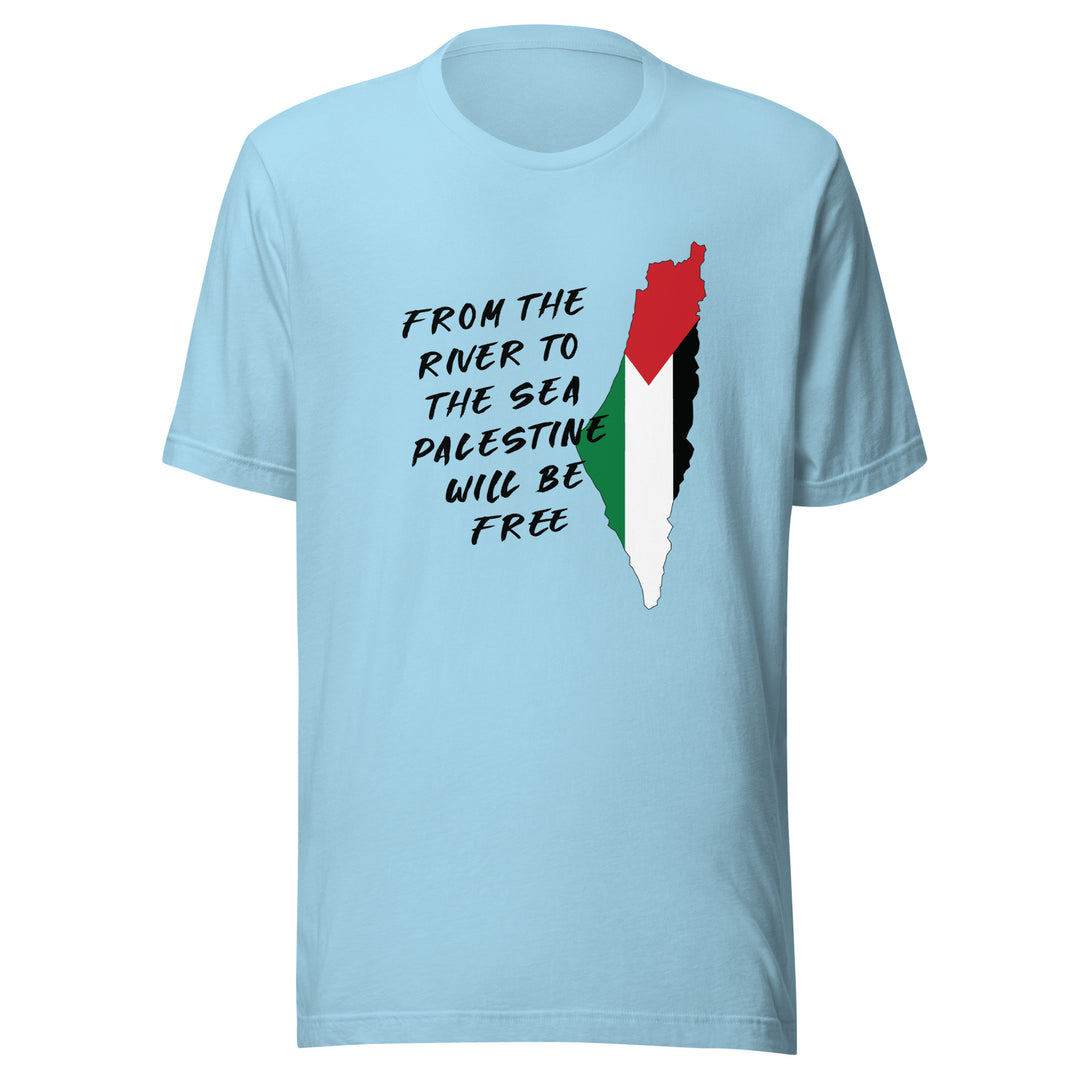 Men T-Shirt - From the River to the Sea, T Shirt Ocean Blue