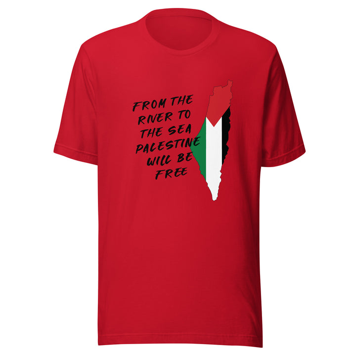 Men T-Shirt - From the River to the Sea, T Shirt Red