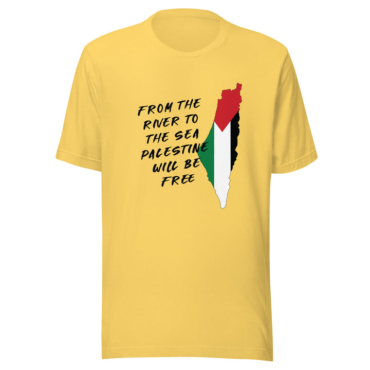 Men T-Shirt - From the River to the Sea, T Shirt Yellow