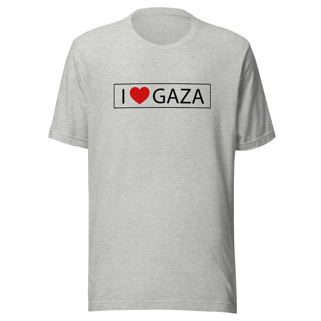 Men T-Shirt - I Love Gaza, T Shirt Athletic Heather