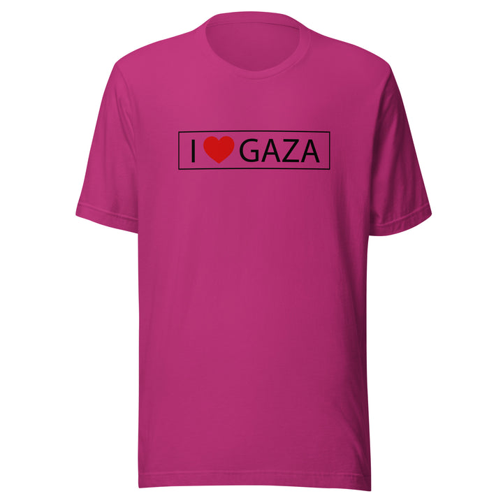 Men T-Shirt - I Love Gaza, T Shirt Berry