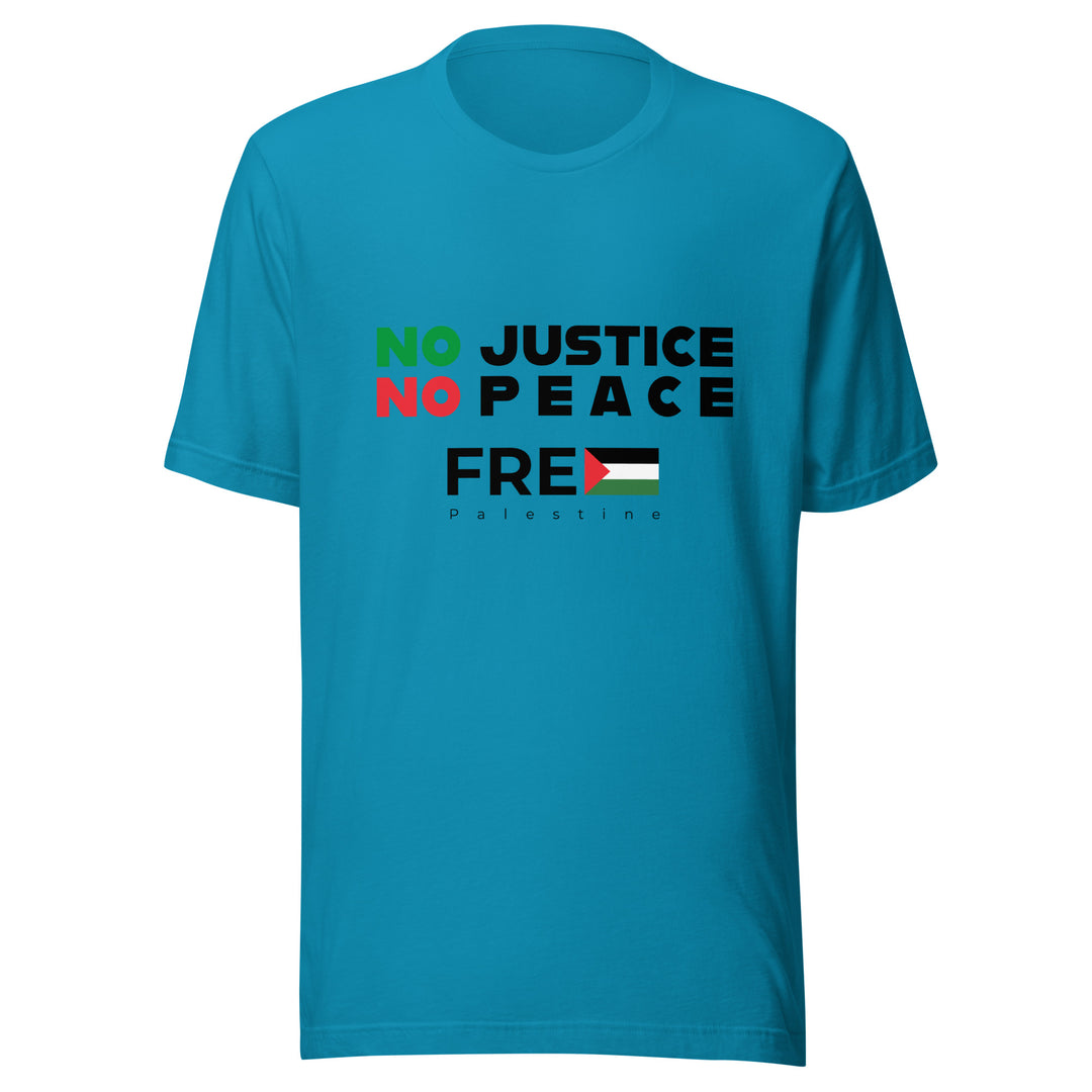 Men T-Shirt - No Justice No Peace, T Shirt Aqua