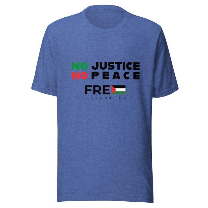 Men T-Shirt - No Justice No Peace, T Shirt Heather True Royal