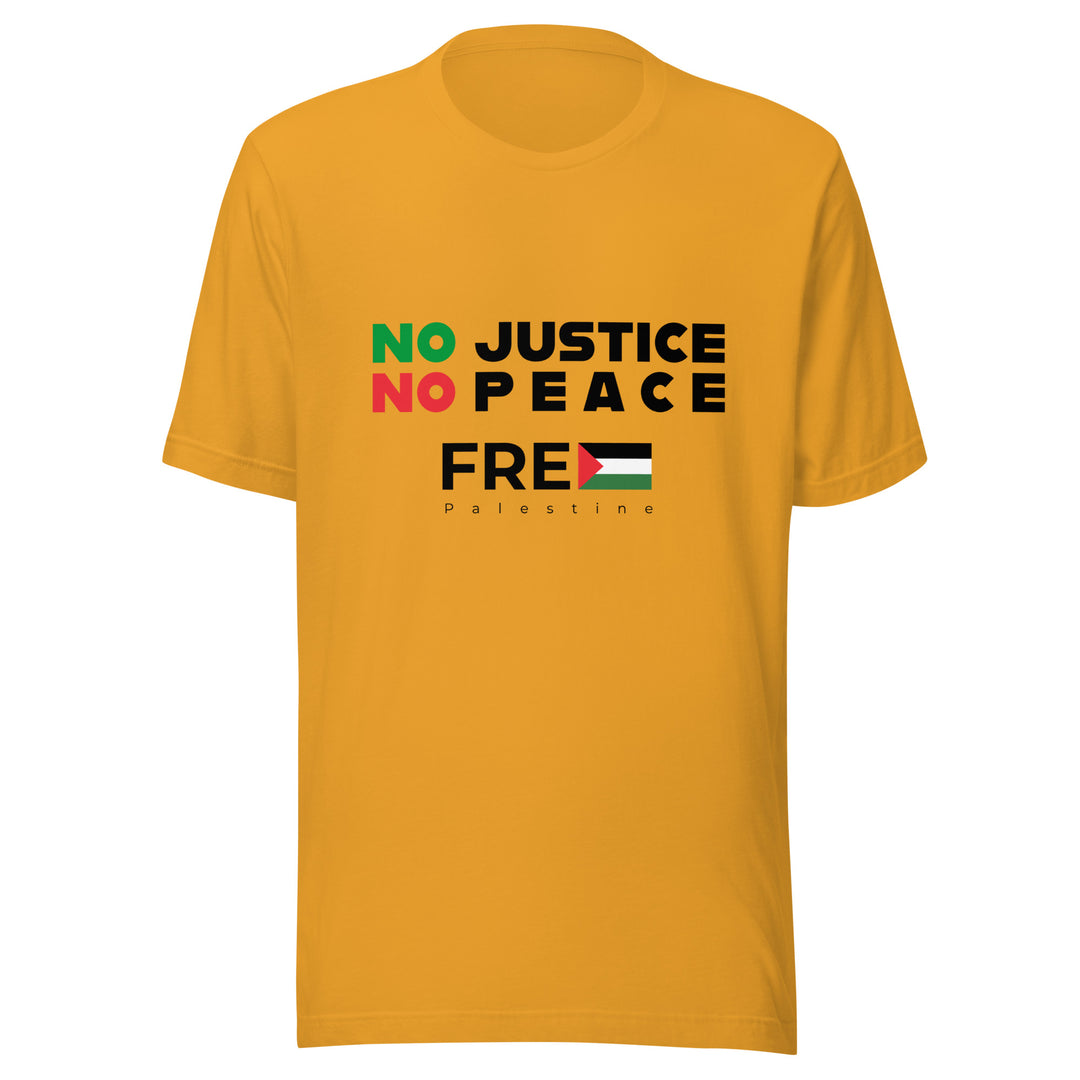 Men T-Shirt - No Justice No Peace, T Shirt Mustard