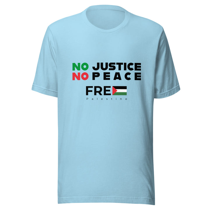 Men T-Shirt - No Justice No Peace, T Shirt Ocean Blue