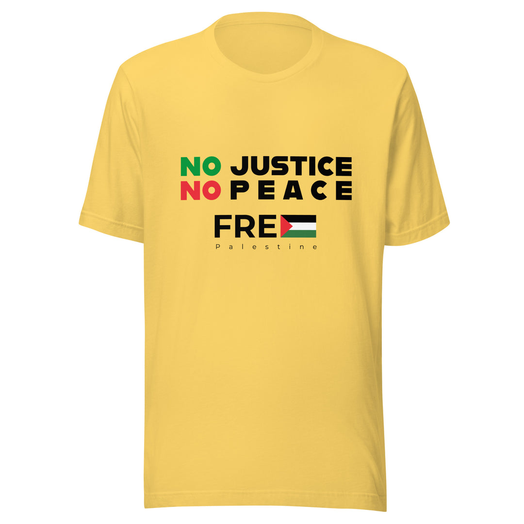 Men T-Shirt - No Justice No Peace, T Shirt Yellow