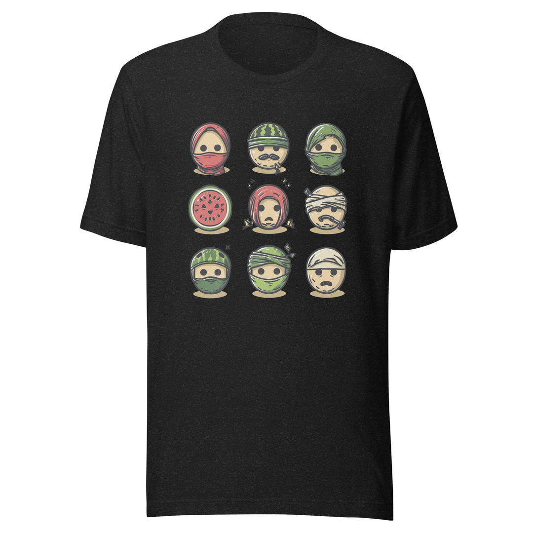 Men t-shirt - Palestine Emoji, T Shirt Black Heather