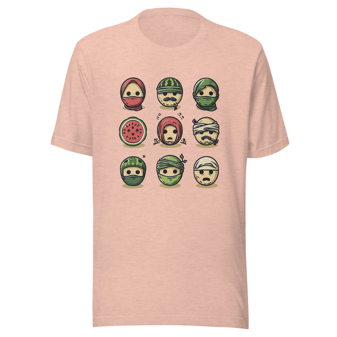 Men t-shirt - Palestine Emoji, T Shirt Heather Prism Peach