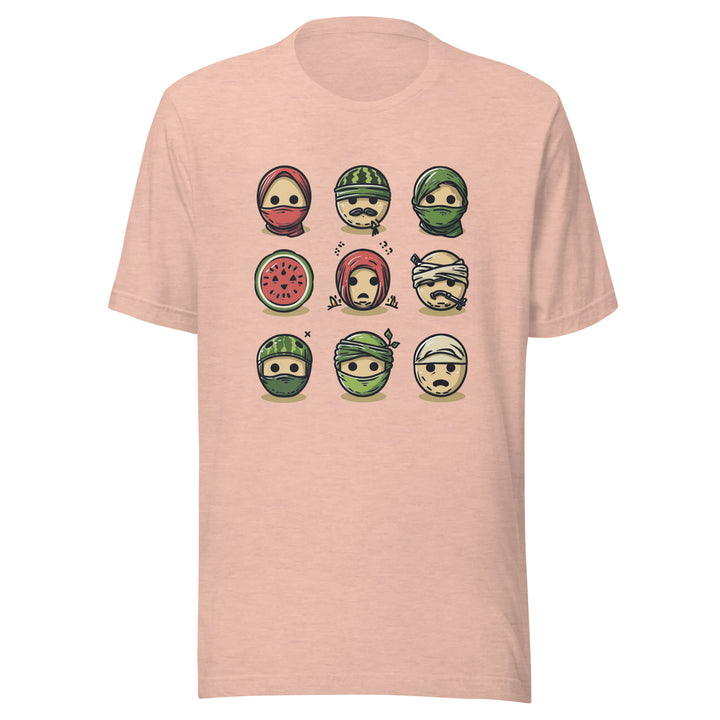 Men t-shirt - Palestine Emoji, T Shirt Heather Prism Peach