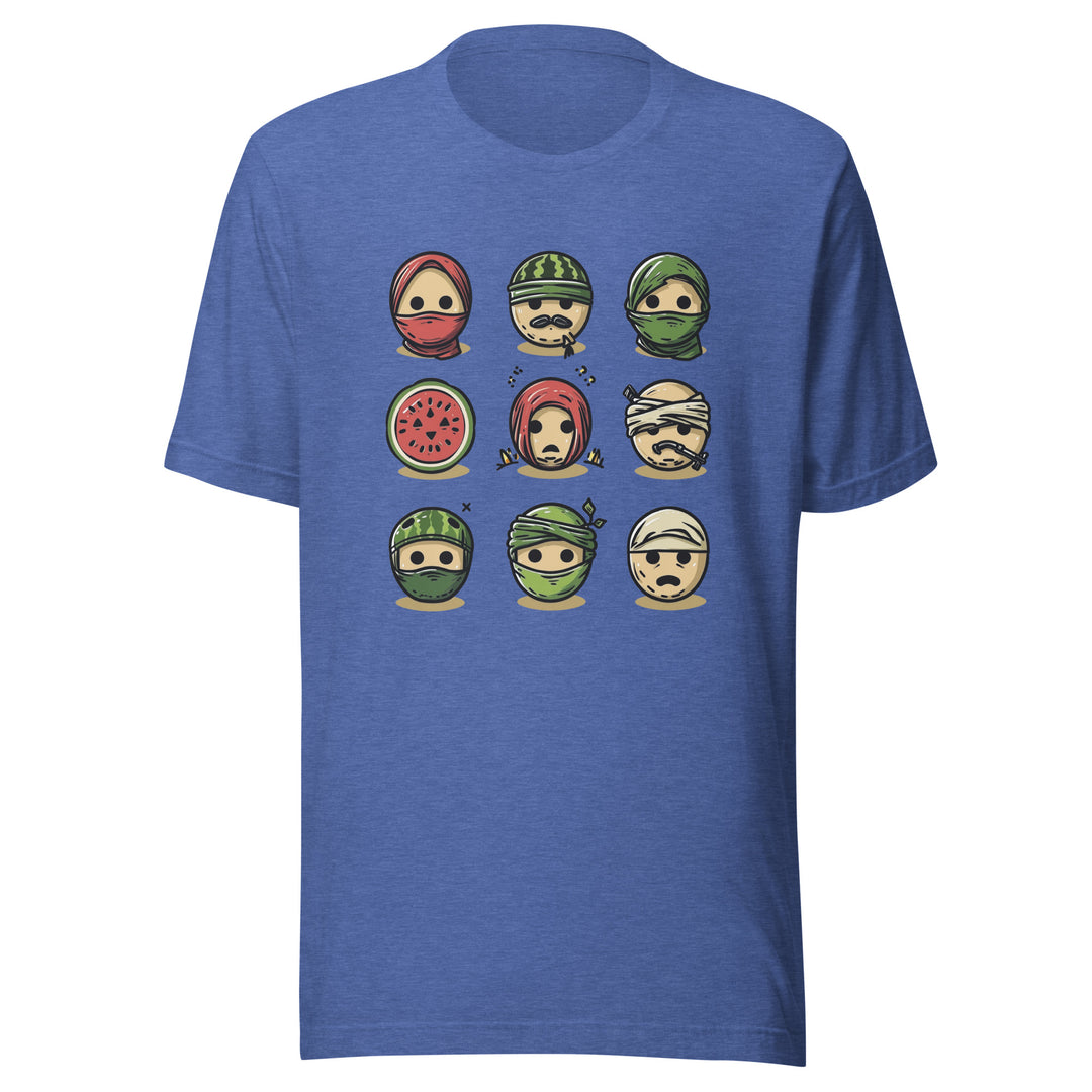 Men t-shirt - Palestine Emoji, T Shirt Heather True Royal