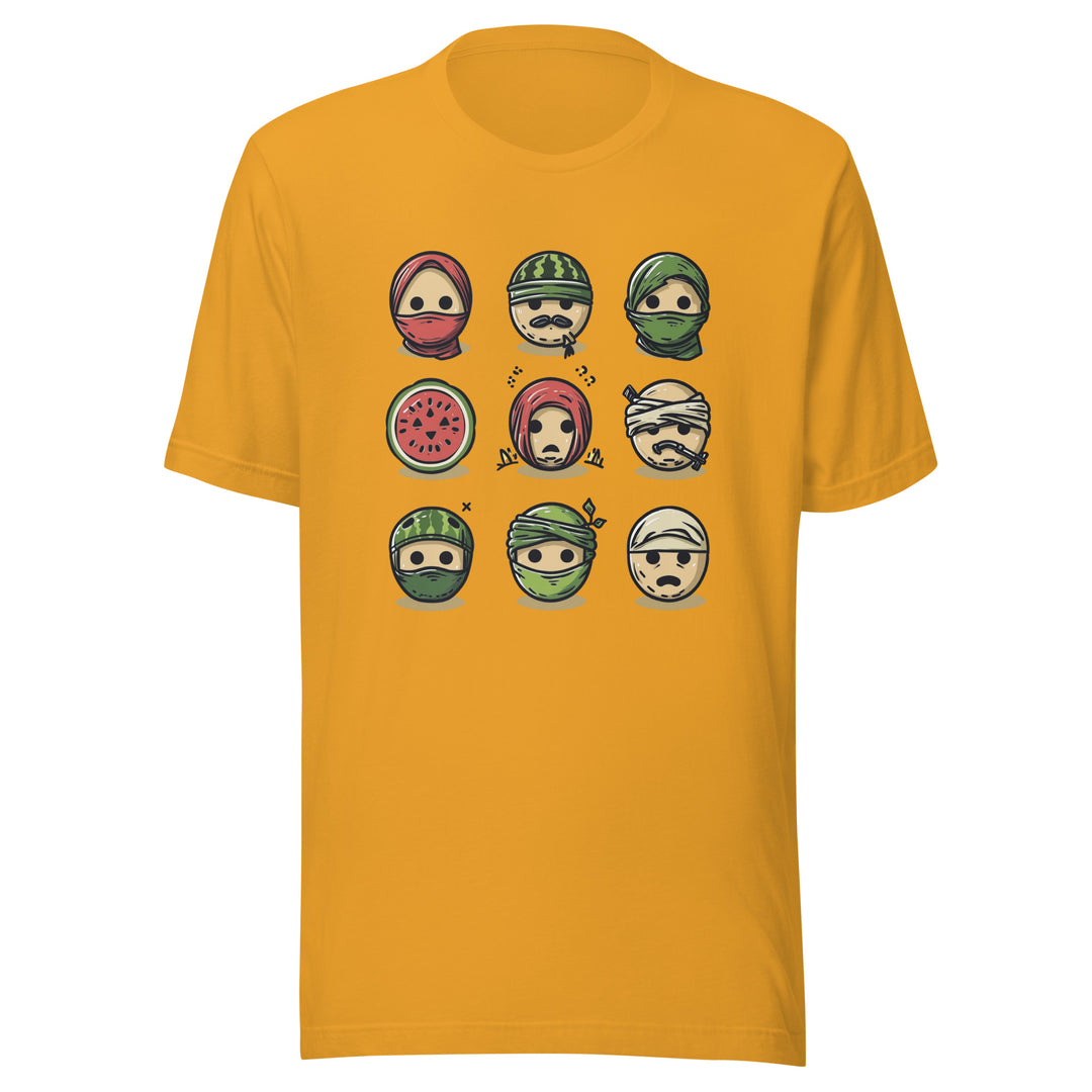 Men t-shirt - Palestine Emoji, T Shirt Mustard