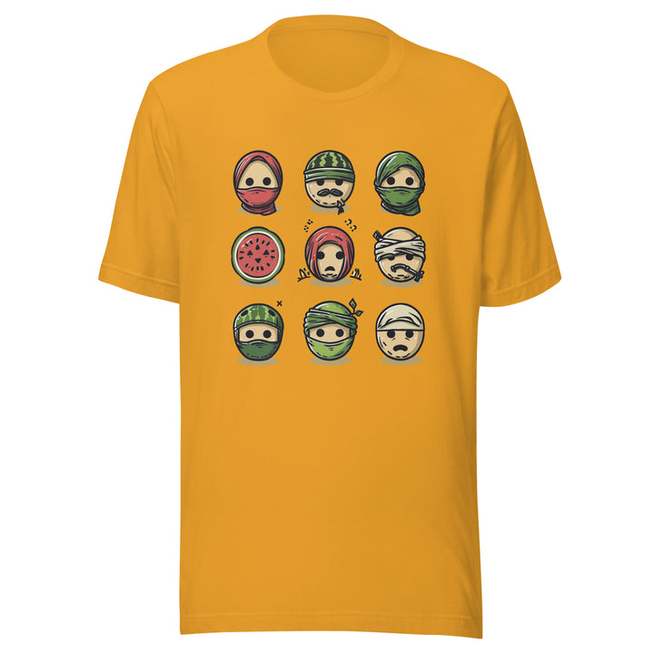 Men t-shirt - Palestine Emoji, T Shirt Mustard