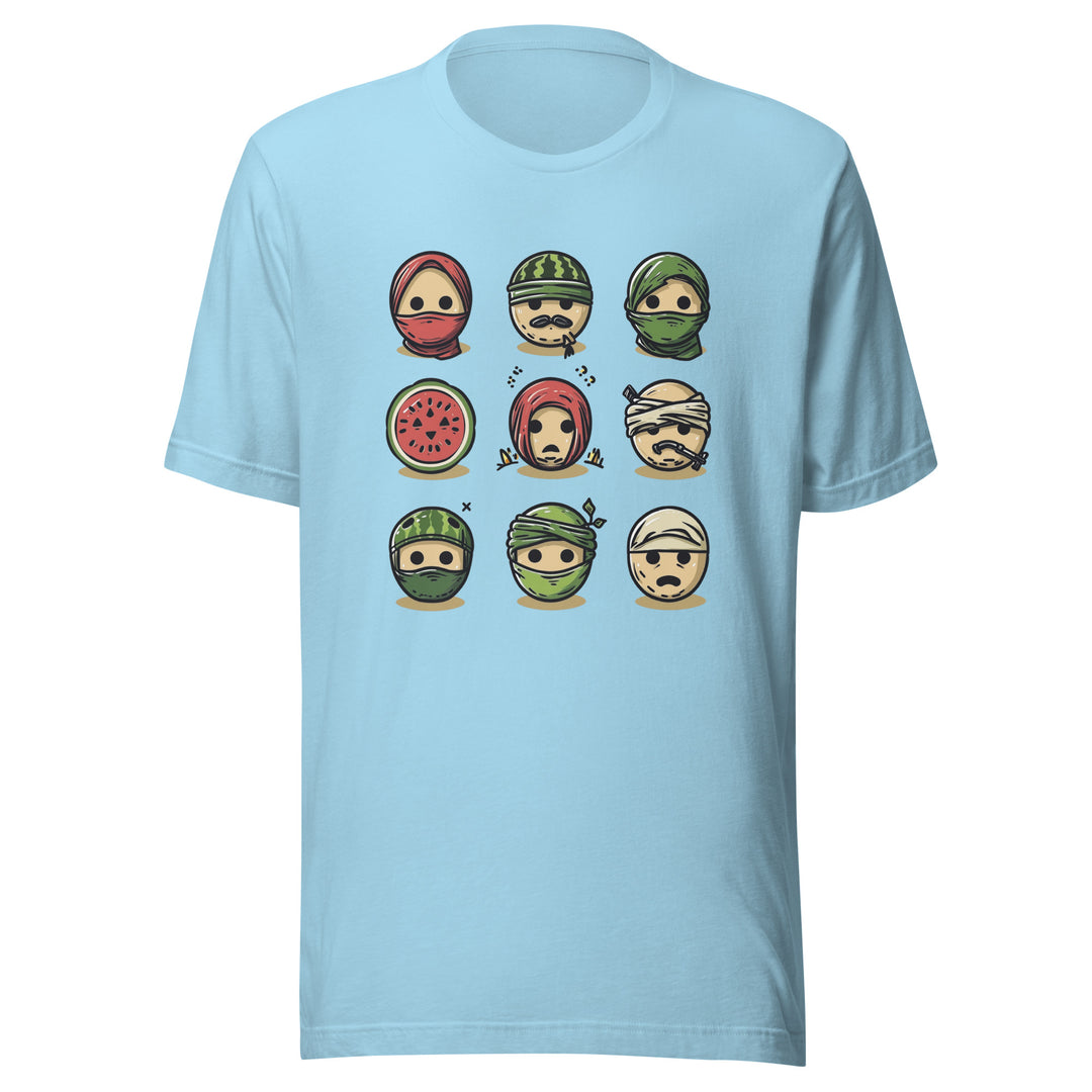 Men t-shirt - Palestine Emoji, T Shirt Ocean Blue