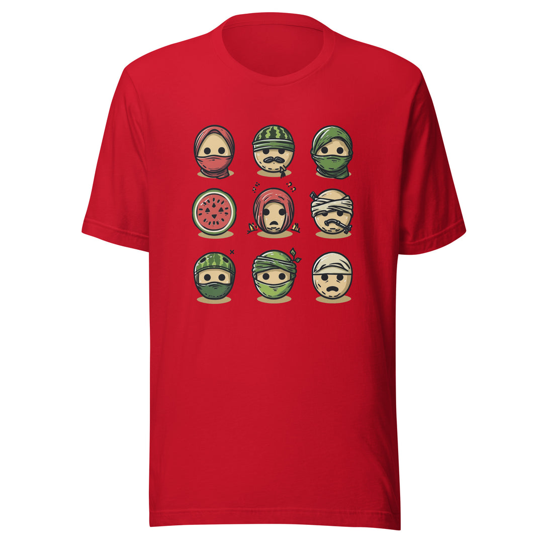 Men t-shirt - Palestine Emoji, T Shirt Red