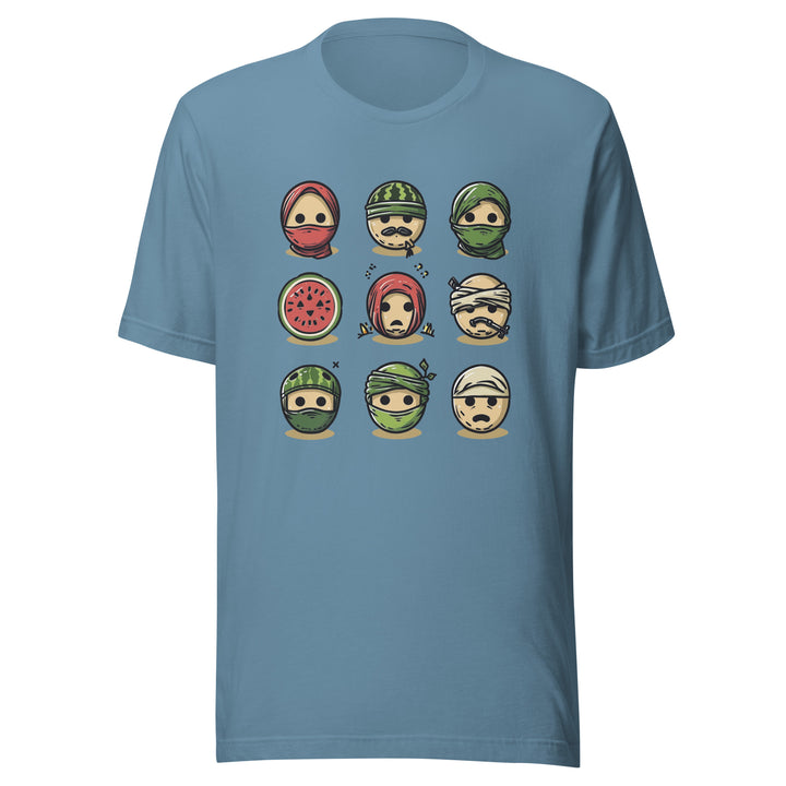 Men t-shirt - Palestine Emoji, T Shirt Steel Blue