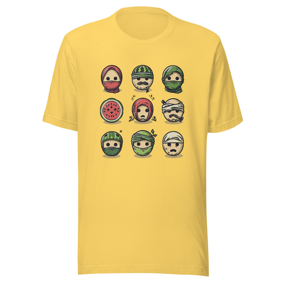 Men t-shirt - Palestine Emoji, T Shirt Yellow