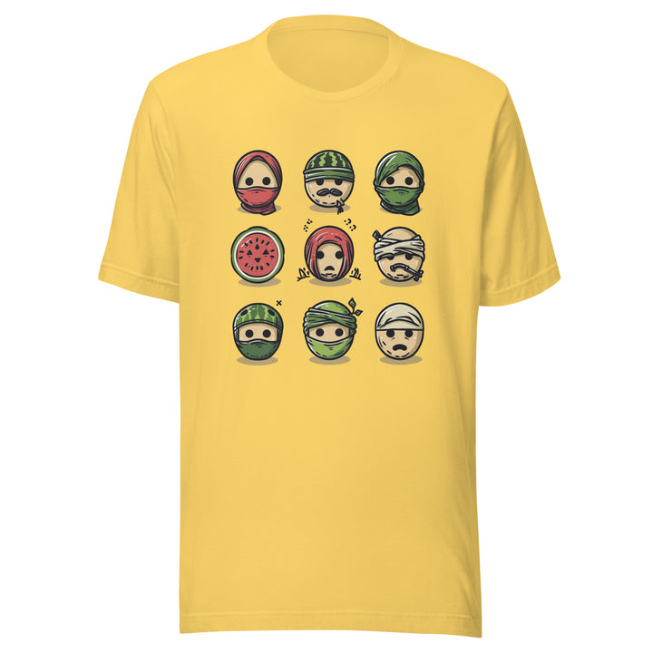Men t-shirt - Palestine Emoji, T Shirt Yellow