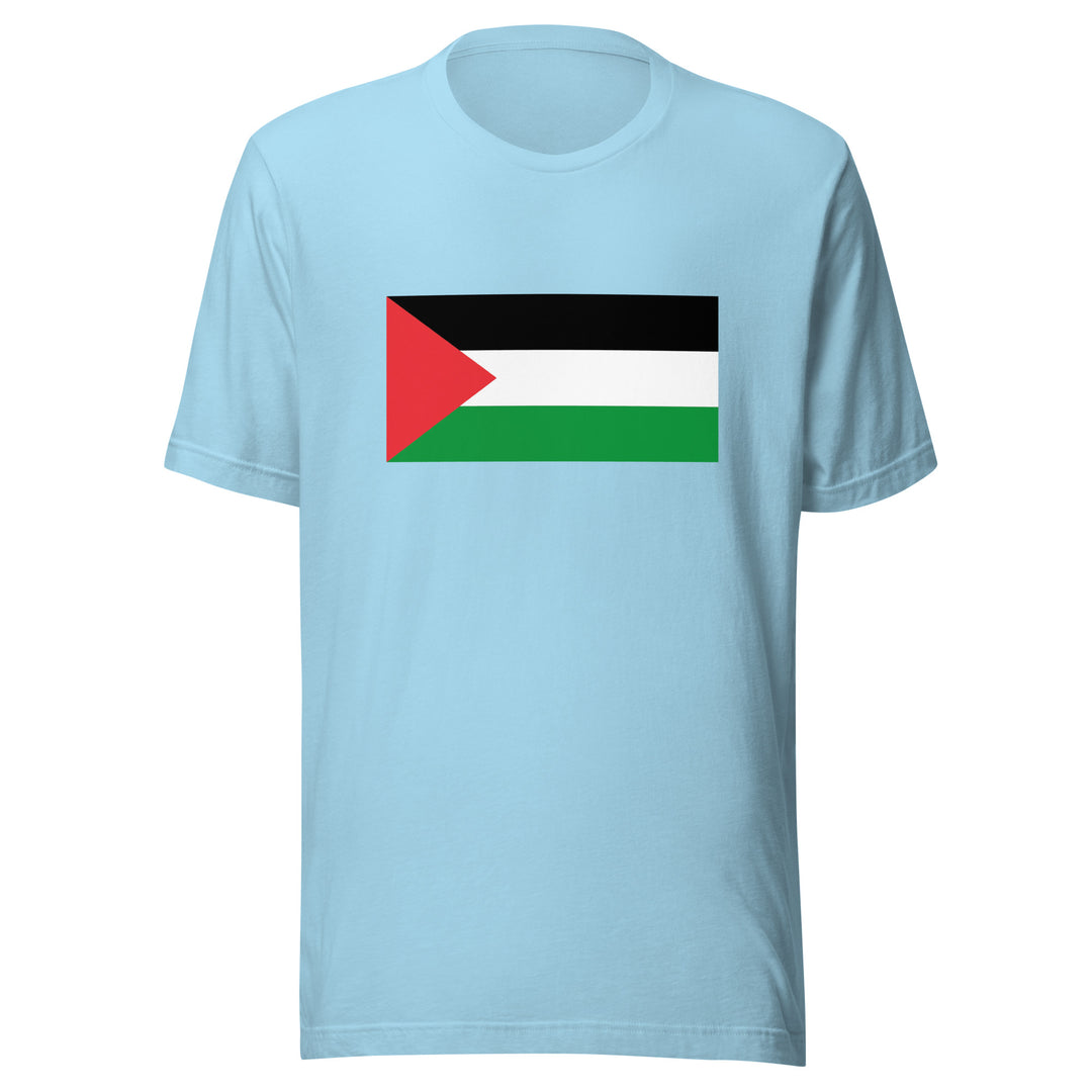 Men t-shirt - Palestine Flag, T Shirt Ocean Blue