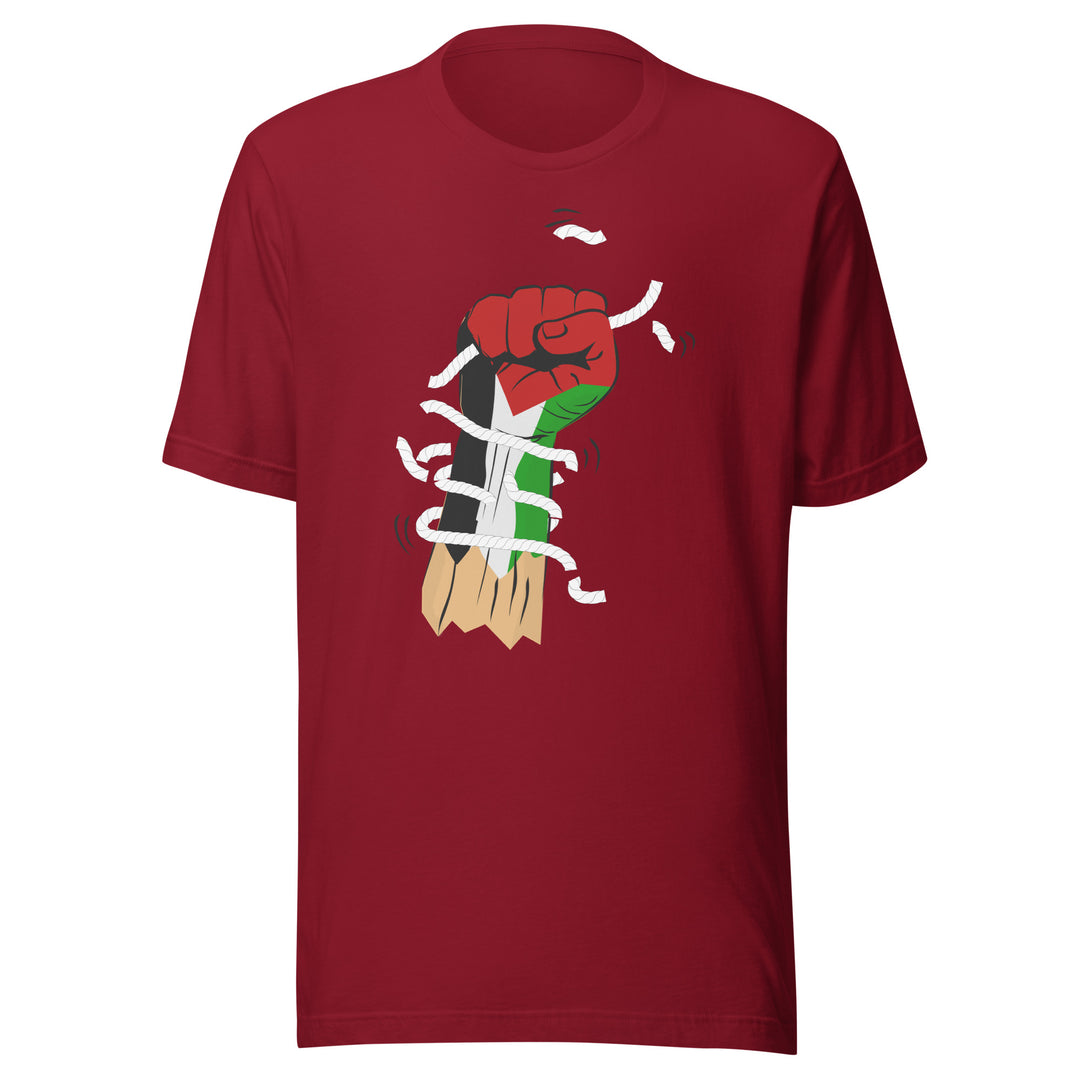 Men t-shirt - Palestine Hand, T Shirt Cardinal