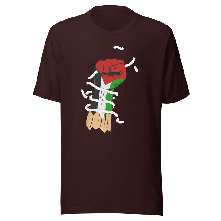 Men t-shirt - Palestine Hand, T Shirt Oxblood Black