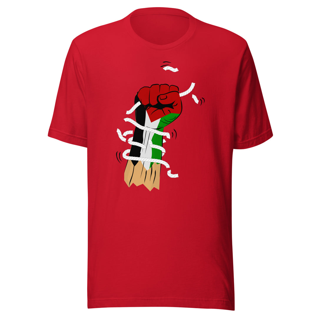 Men t-shirt - Palestine Hand, T Shirt Red