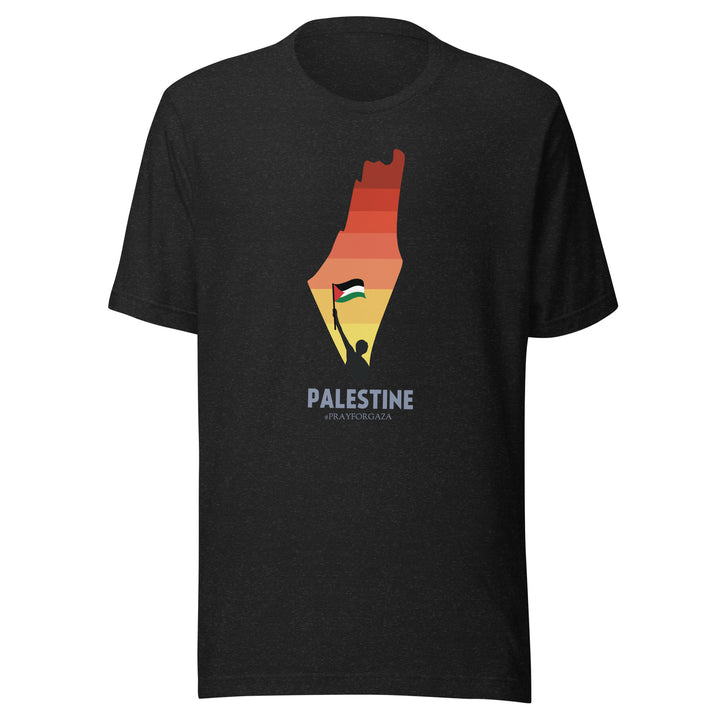 Men t-shirt - Palestine Map, T Shirt Black Heather