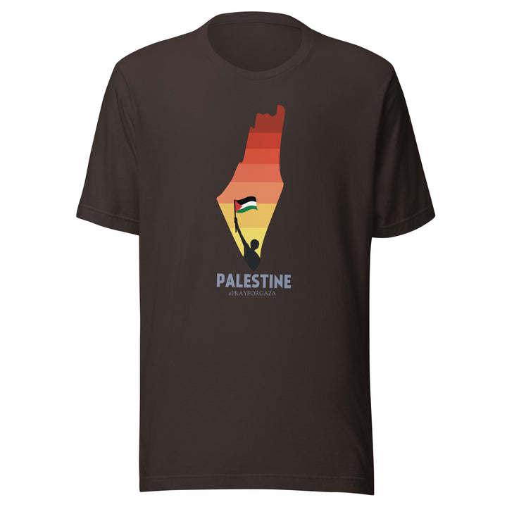 Men t-shirt - Palestine Map, T Shirt Brown