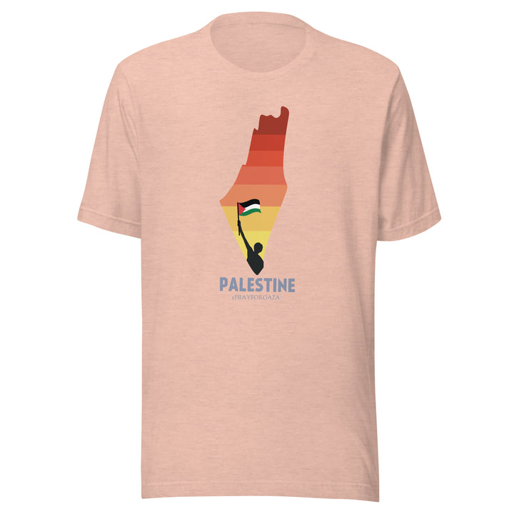Men t-shirt - Palestine Map, T Shirt Heather Prism Peach
