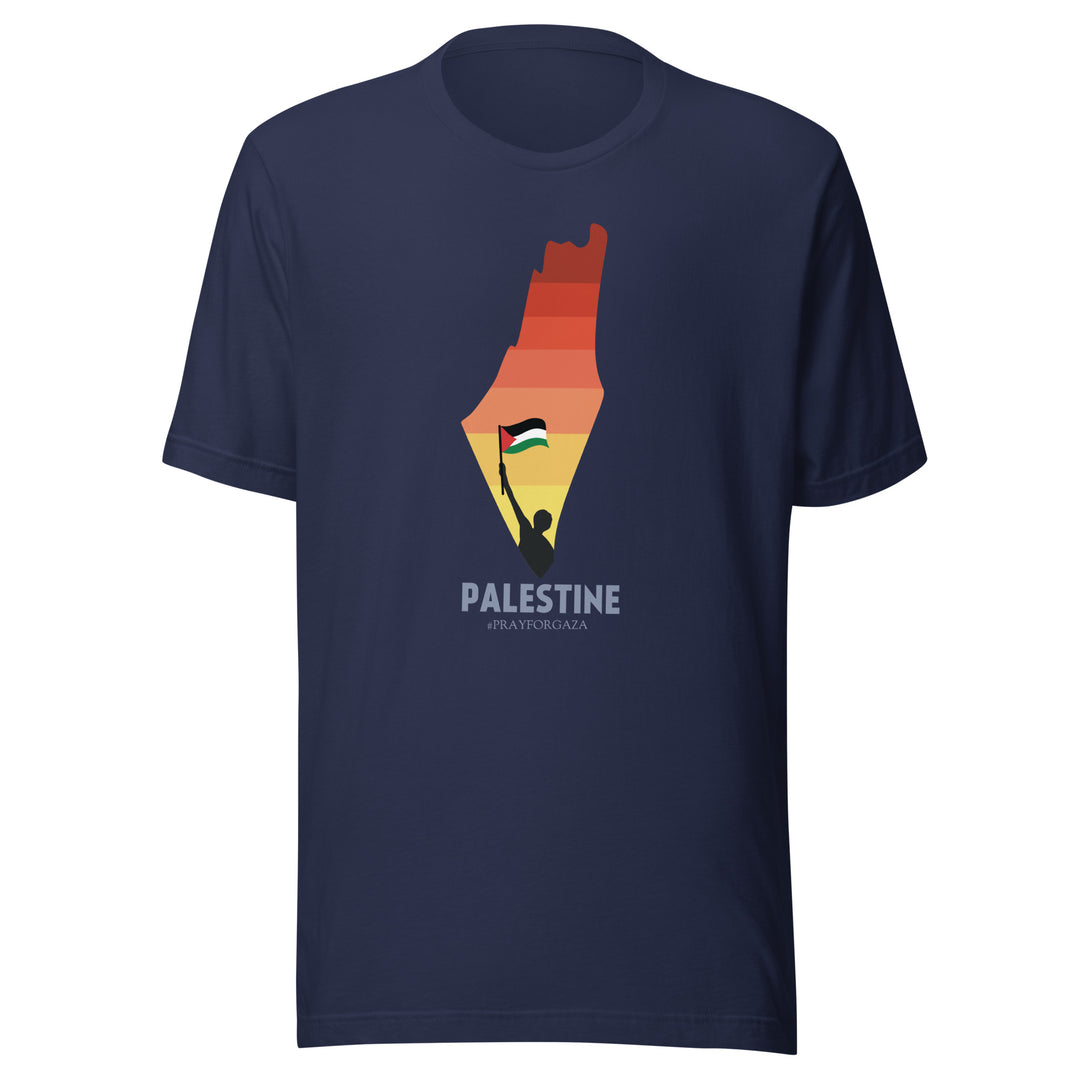 Men t-shirt - Palestine Map, T Shirt Navy