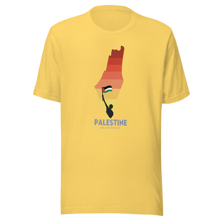 Men t-shirt - Palestine Map, T Shirt Yellow