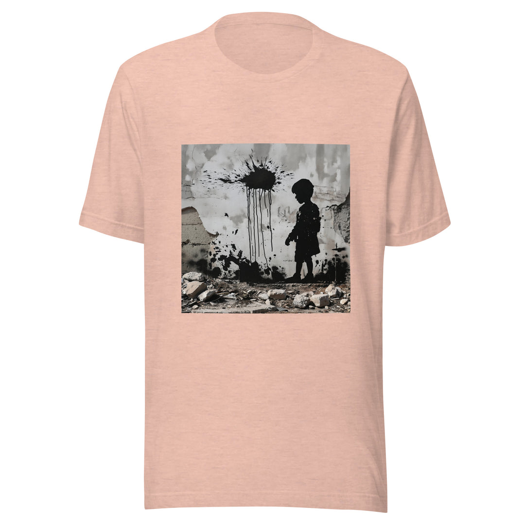 Men t-shirt - Palestine Wall, T Shirt Heather Prism Peach