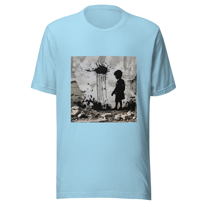 Men t-shirt - Palestine Wall, T Shirt Ocean Blue
