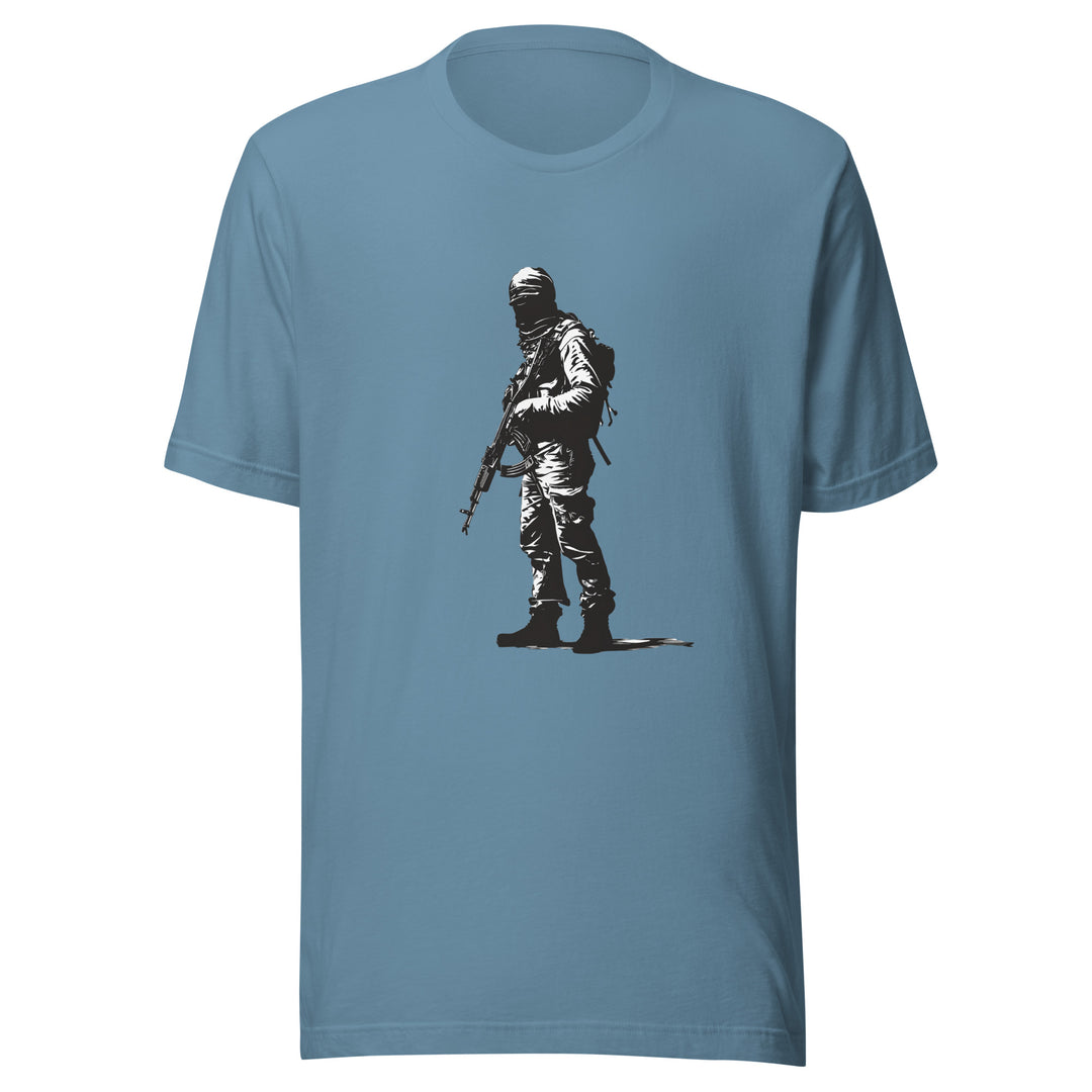 Men t-shirt - The Fighter, T Shirt Steel Blue
