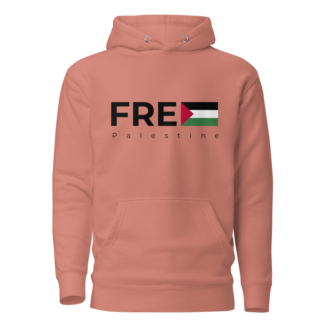 Men Hoodie - Free Palestine, Dusty Rose