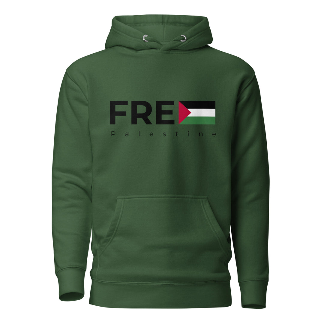 Men Hoodie - Free Palestine, Forest Green