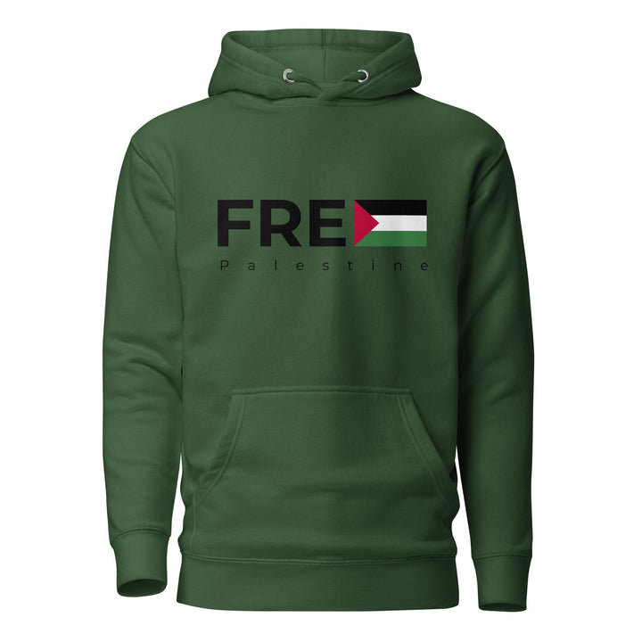 Men Hoodie - Free Palestine, Forest Green