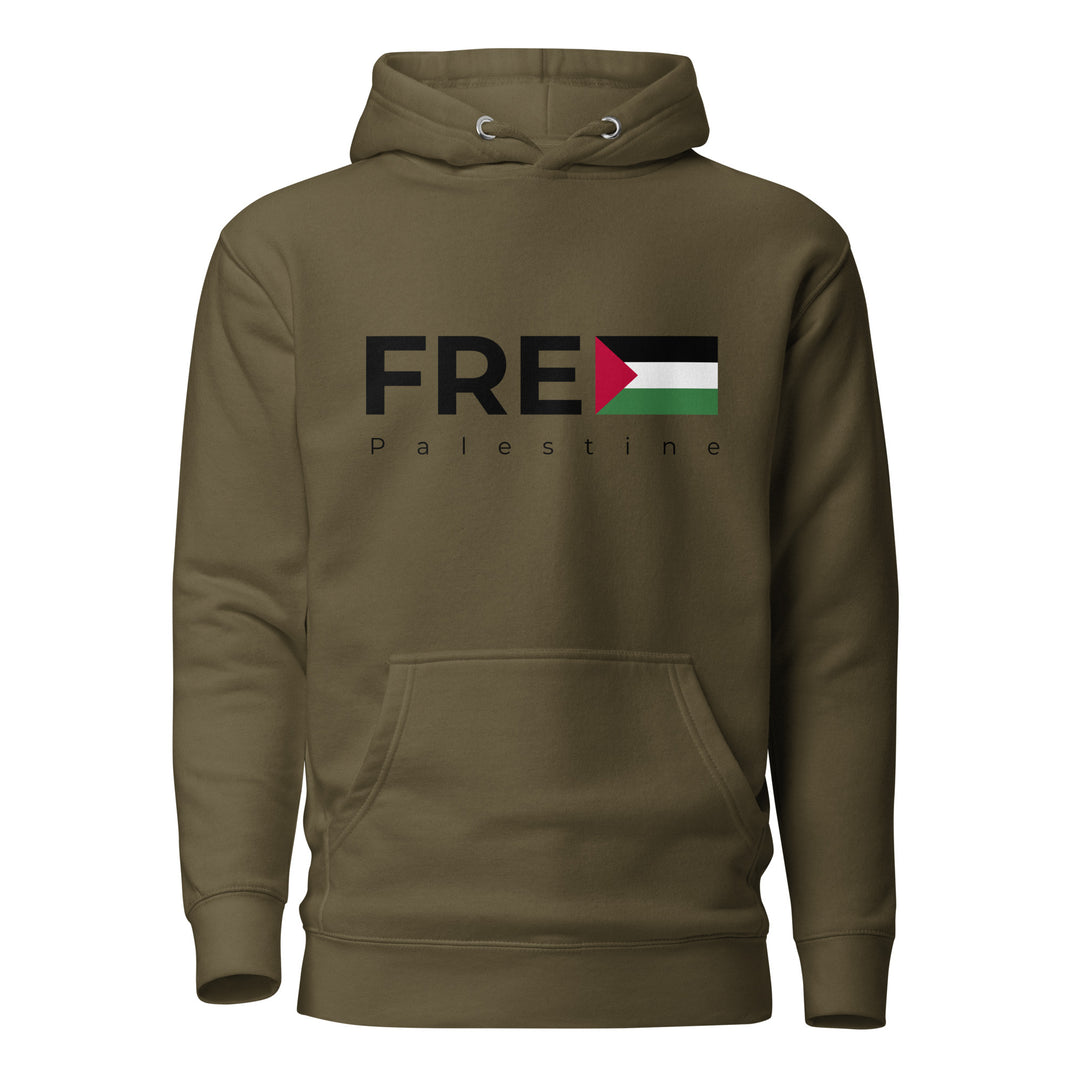Men Hoodie - Free Palestine, Military Green